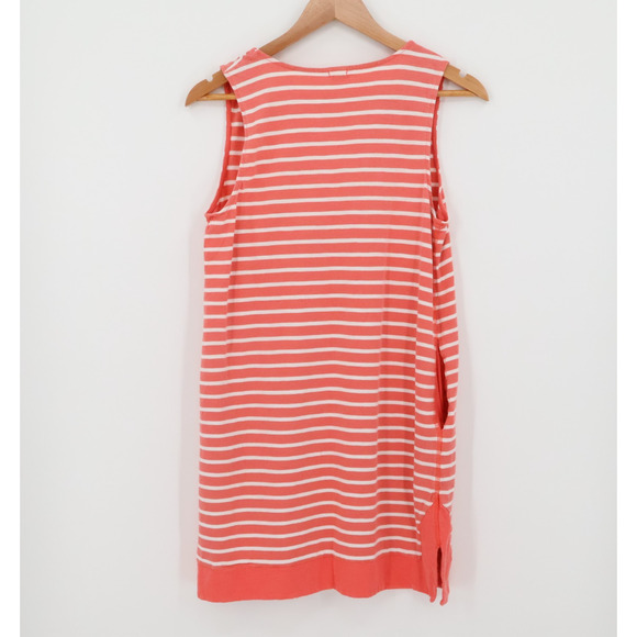 J.Crew Striped Cotton Dress Womens Preppy Nautical Coastal Coral Pockets Size XS - Picture 2 of 9